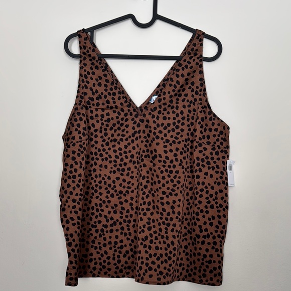 Old Navy Tops - Old Navy Brown and Tan Sleeveless Tank Top with V-Neck